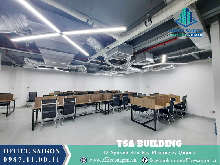 Diện tích 170m2 tại tầng 2 văn phòng cho thuê toà nhà TSA NSH Building Quận 3