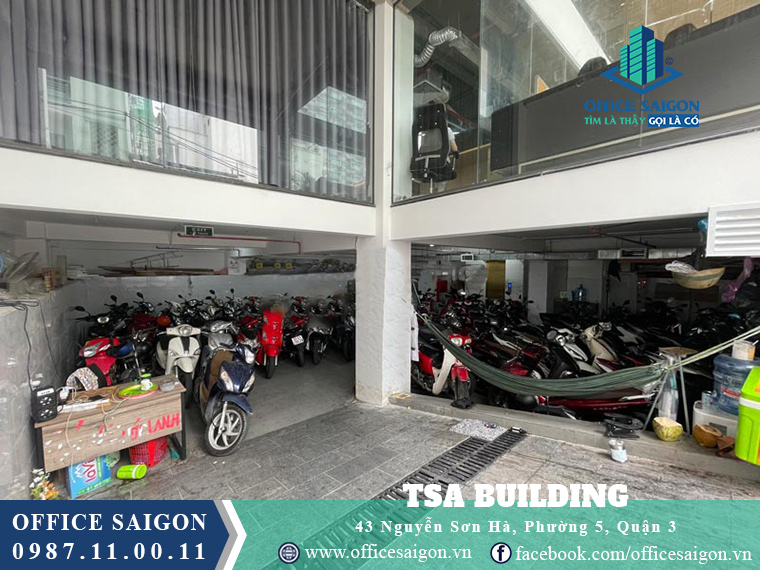 Hầm giữ xe văn phòng cho thuê toà nhà TSA NSH Building Quận 3