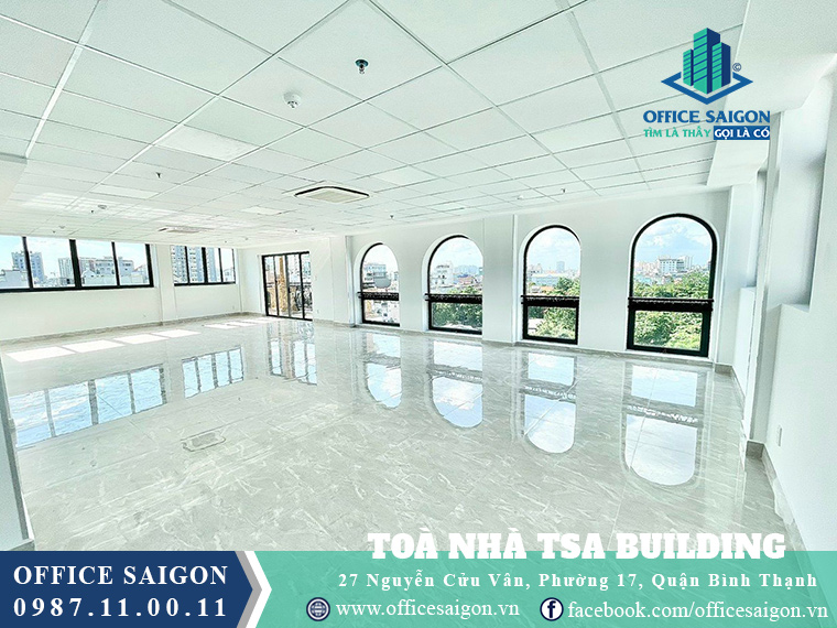 Diện tích trống cho thuê làm văn phòng cho thuê TSA Nguyễn Cửu Vân Building Quận Bình Thạnh