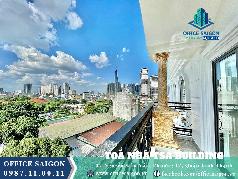 Không gian bên ngoài toà nhà văn phòng cho thuê TSA Nguyễn Cửu Vân Building Quận Bình Thạnh