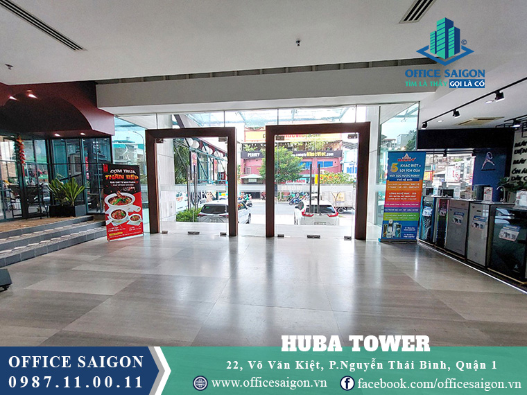 Lối vào toà nhà văn phòng cho thuê Huba Tower Quận 1