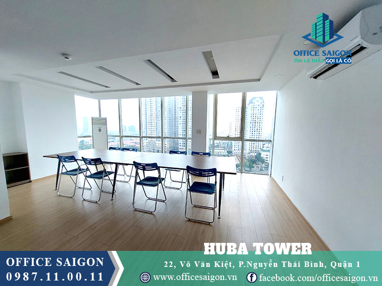 Sàn trống có nội thất tại toà nhà văn phòng cho thuê Huba Tower Quận 1