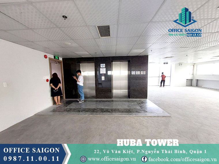 Thang máy toà nhà văn phòng cho thuê Huba Tower Quận 1