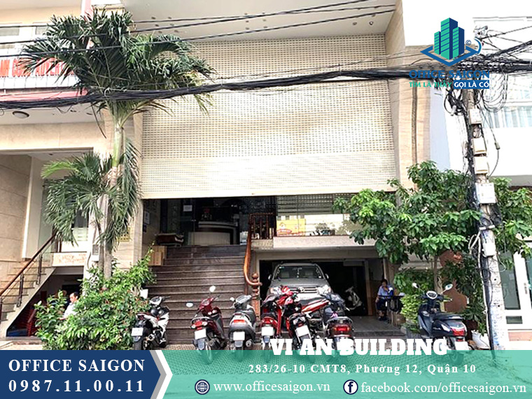 Mặt tiền tòa nhà văn phòng cho thuê Vi An Building tại quận 10