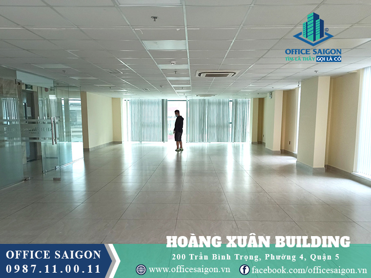 Diện tích trống nguyên sàn tại toà nhà văn phòng cho thuê Hoàng Xuân Quận 5