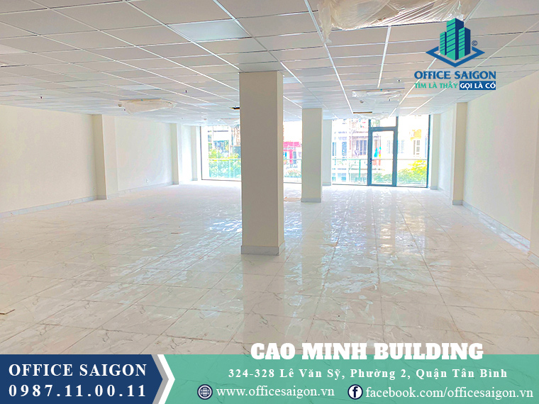 Mặt bằng tại tầng 2 văn phòng cho thuê Cao Minh building quận Tân Bình