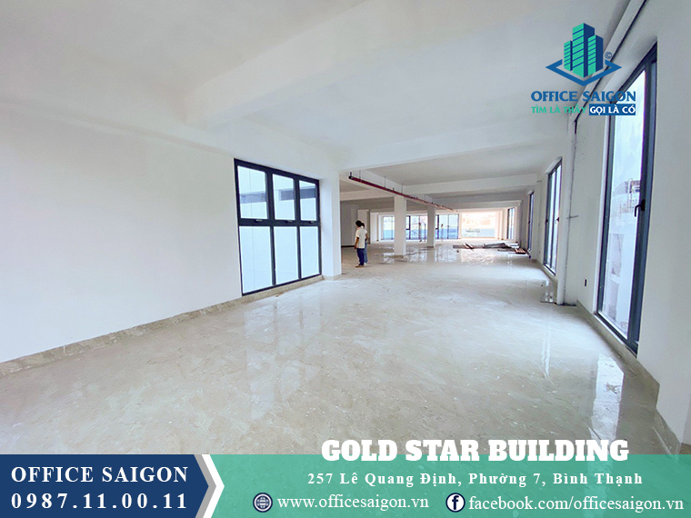 View sàn  toà nhà văn phòng cho thuê Gold Star Quận Bình Thạnh