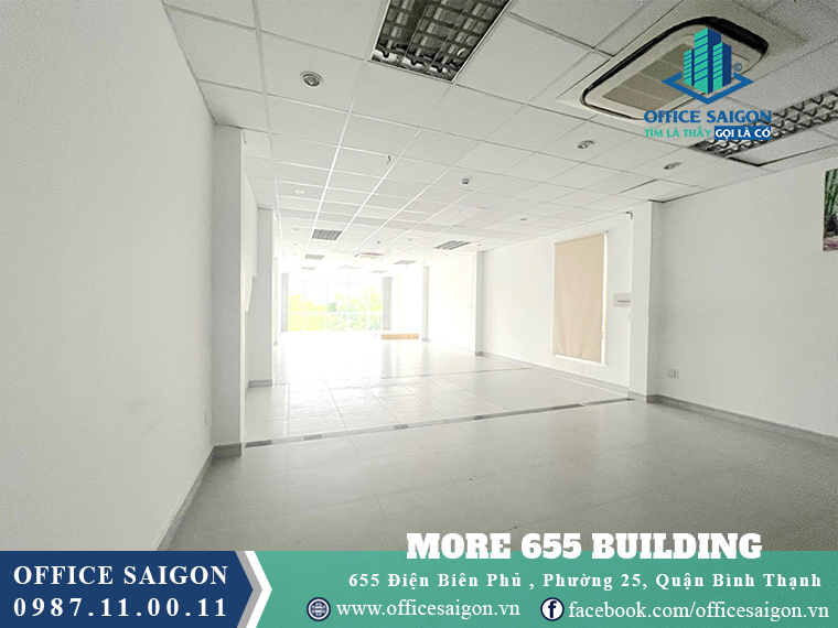 Sàn trống toà nhà More 655 building văn phòng cho thuê quận Bình Thạnh