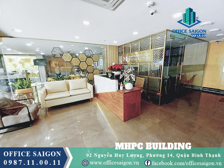 Lễ tân toà nhà MHPC Building văn phòng cho thuê quận Bình Thạnh