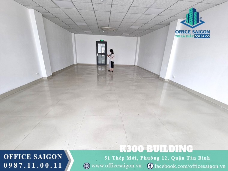 Sàn trống 200m2 văn phòng cho thuê toà nhà K300 Building quận Tân Bình