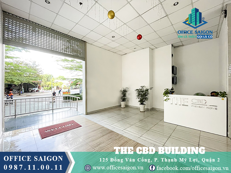 Sảnh lễ tân văn phòng cho thuê toà nhà The CBD Building quận 2