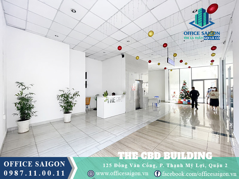 Sảnh tầng trệt văn phòng cho thuê toà nhà The CBD Building quận 2