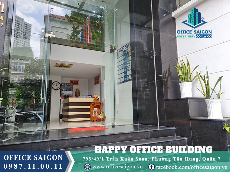 Lối vào toà nhà Happy Office văn phòng cho thuê quận 7