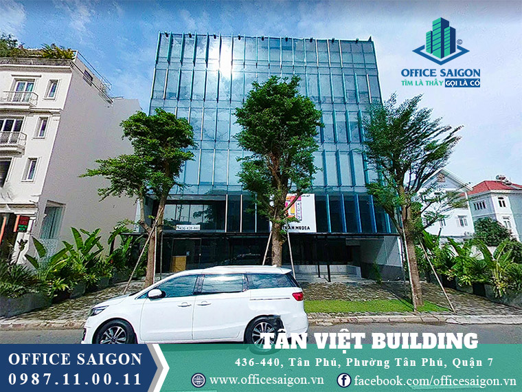 Mặt tiền tòa nhà Tân Việt Building - văn phòng cho thuê Quận 7