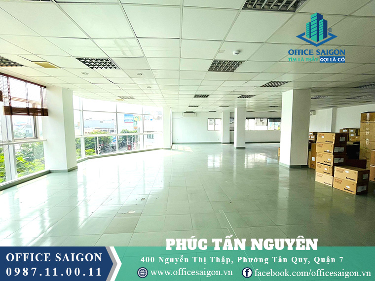 Sàn trống toà nhà cho thuê Phúc Tấn Nguyên Building quận 7