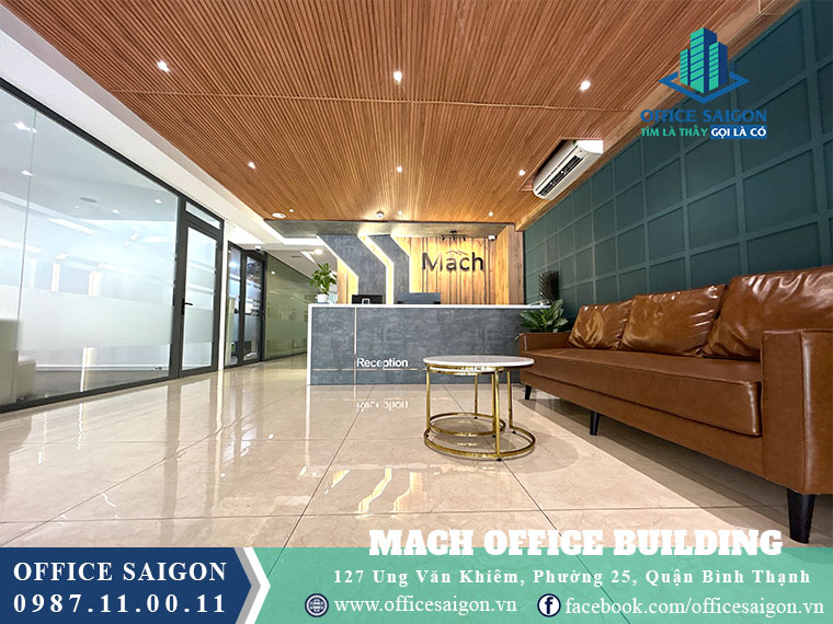 Sảnh lễ tân tại văn phòng cho thuê MACH Office Building quận Bình Thạnh