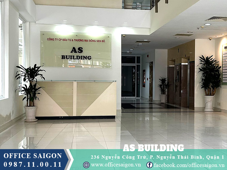 Sảnh lễ tân toà nha AS Building văn phòng cho thuê quận 1