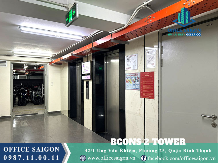 Thang máy tầng hầm toà nhà Bcons 2 Tower quận Bình Thạnh
