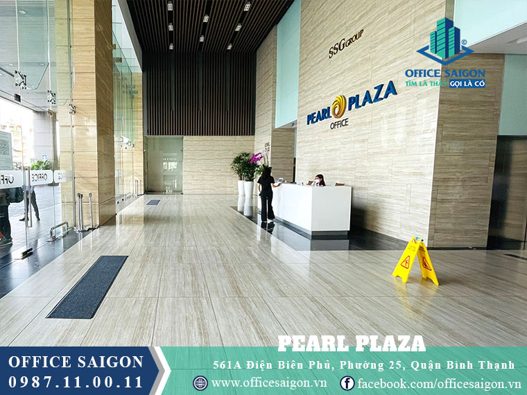 Sảnh toà nhà Pearl Plaza Tower  văn phòng cho thuê Quận Bình Thạnh