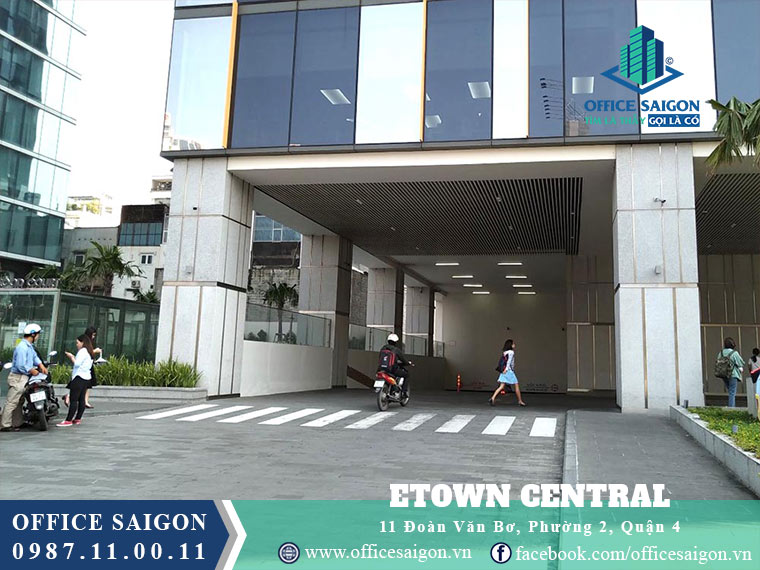 Lối vào hầm để xe văn phòng cho thuê Etown Central