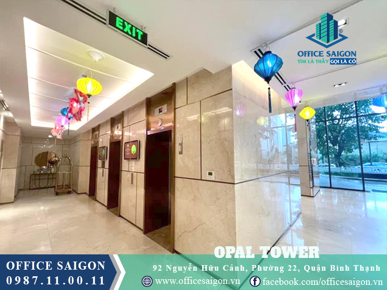 Thang máy tại văn phòng cho thuê Opal tower quận Bình Thạnh