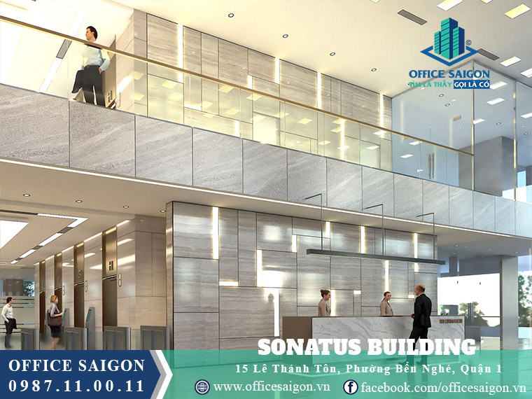 Lễ tân tòa nhà cho thuê văn phòng Sonatus Building Quận 1