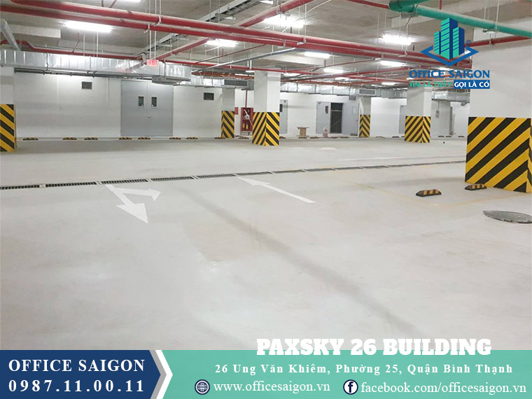 Hầm để xe tại toà nhà Paxsky 26 Building Quận Bình Thạnh