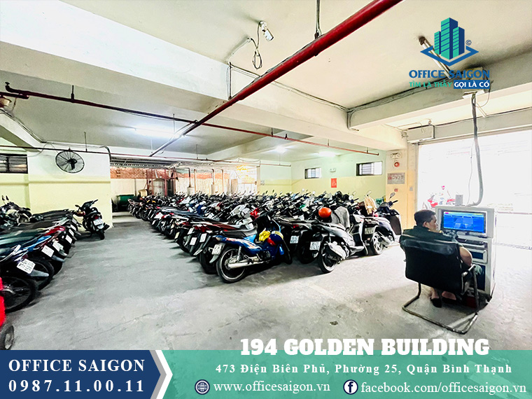 Hầm để xe toà nhà 194 Golden Building quận Bình Thạnh
