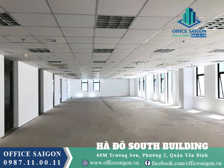 Diện tích cho thuê toà nhà Hà Đô South Building quận Tân Bình