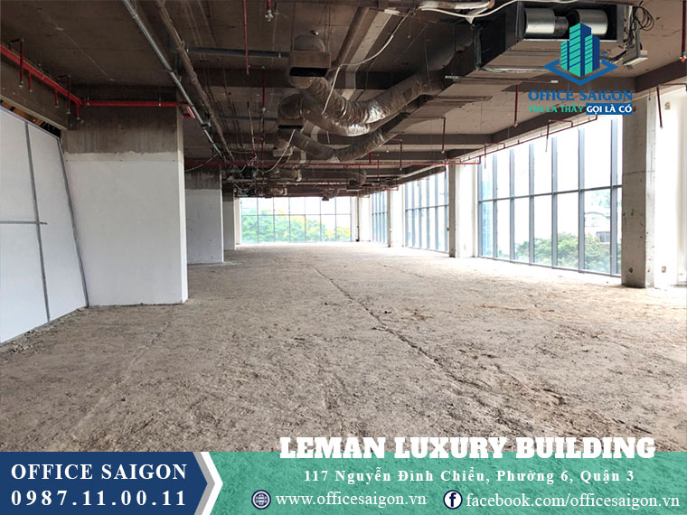 Sàn trống tòa nhà cho thuê văn phòng Leman Luxury Building Quận 3