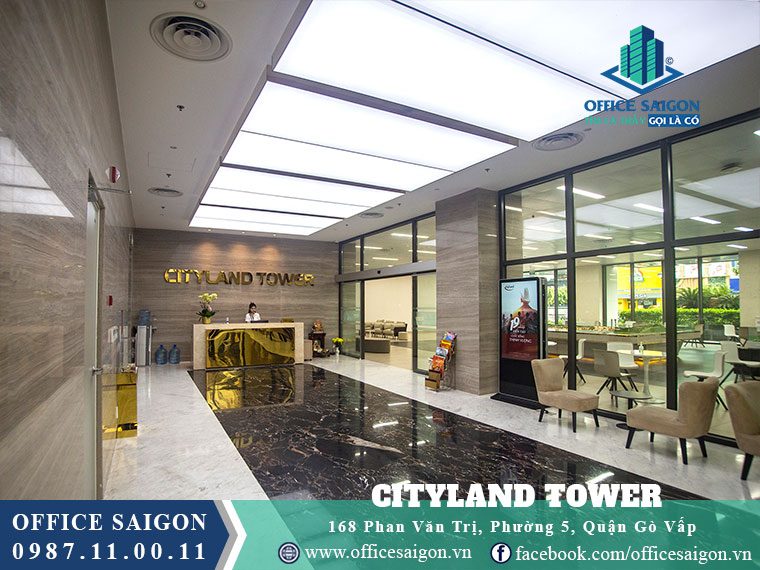 Sảnh lễ tân toà nhà CityLand Tower quận Gò Vấp