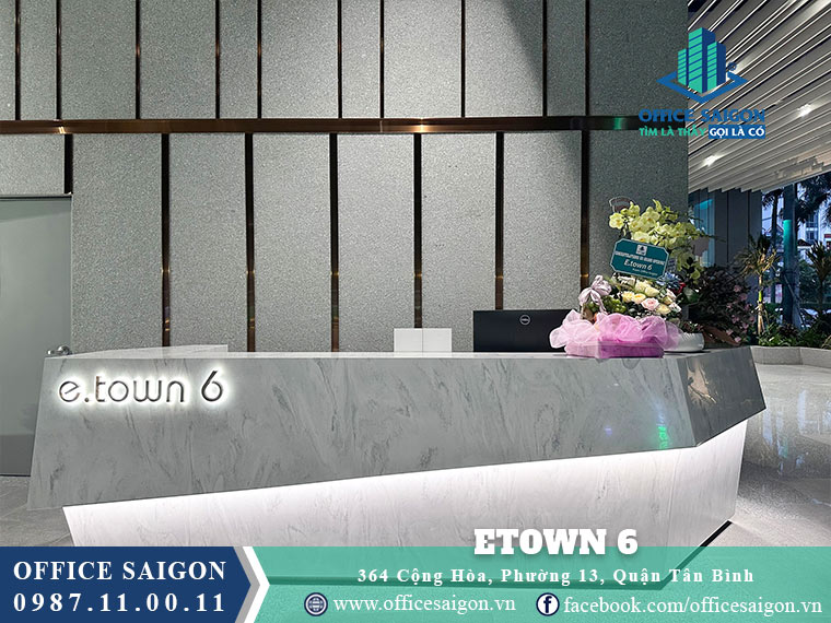 Lễ tân toà nhà ETown 6 đường Cộng Hoà