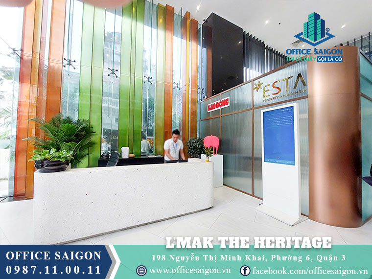 Lễ tân toà nhà L'Mak The Heritage Nguyễn Thị Minh Khai Quận 3