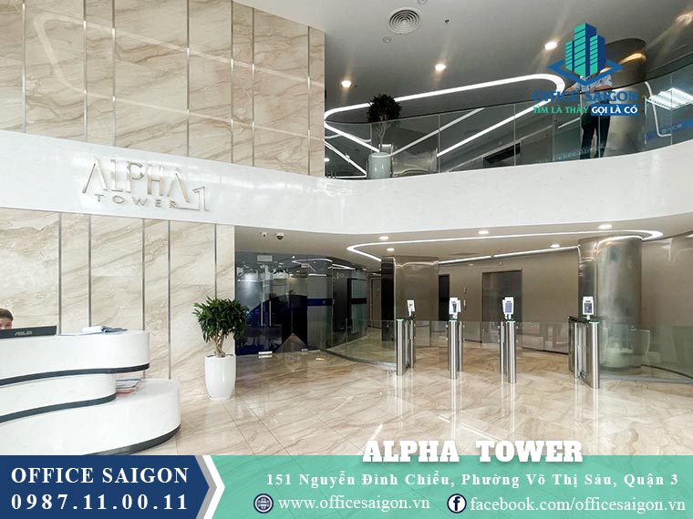 Sảnh toà nhà Apha Tower Quận 3