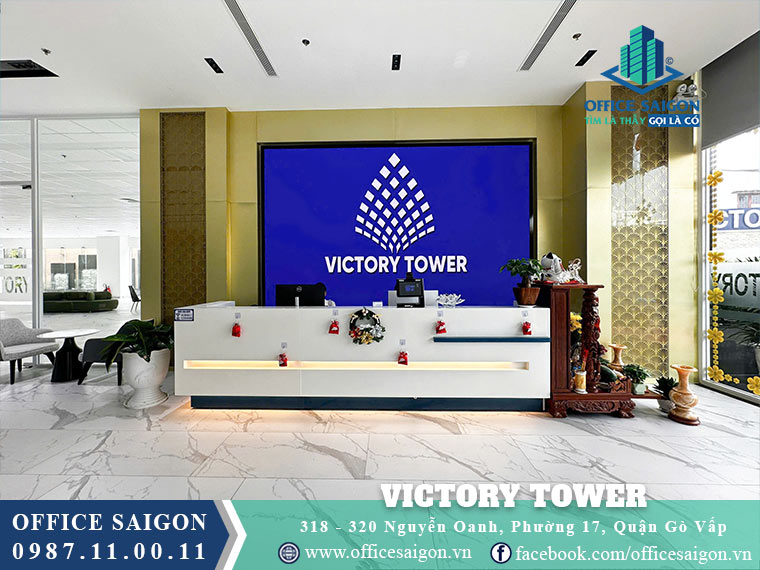 Lễ tân toà nhà Victory Tower quận Gò Vấp