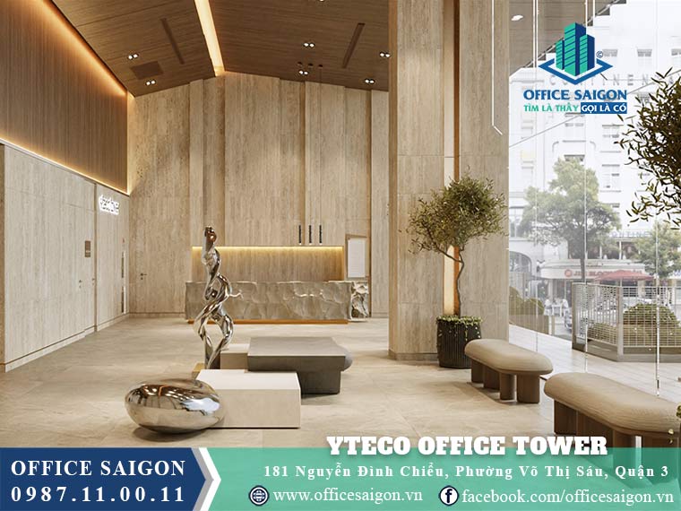 Sảnh lễ tân tòa nhà Yteco Office Tower Nguyễn Đình Chiểu Quận 3