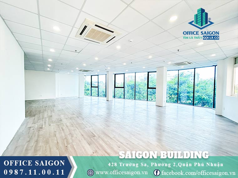 Sàn trống  tòa nhà văn phòng cho thuê Saigon building quận Phú Nhuận