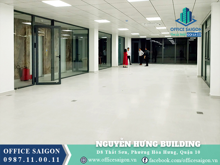 Mặt bằng trống tại văn phòng cho thuê Nguyễn Hưng