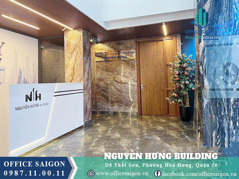 Sảnh lễ tân văn phòng cho thuê Nguyễn Hưng