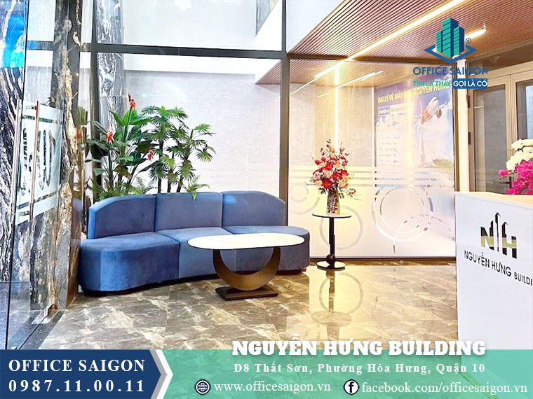 Sảnh tầng trệt tại văn phòng cho thuê Nguyễn Hưng