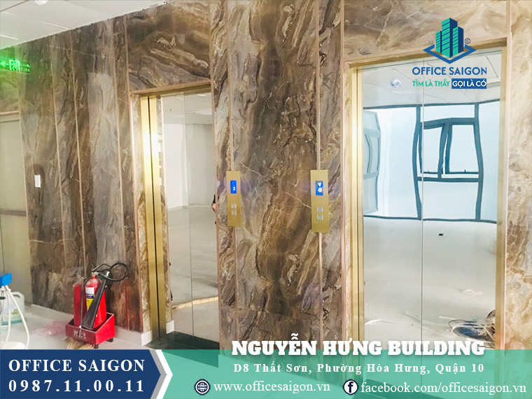 Thang máy tại văn phòng cho thuê Nguyễn Hưng