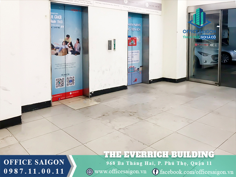 Sảnh thang máy văn phòng cho thuê The Everrich Building