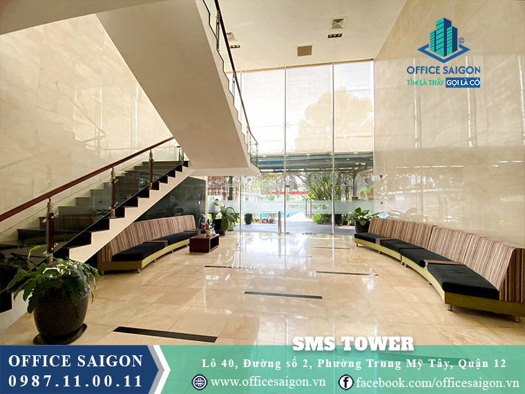 Sảnh tầng tầng trệt văn phòng cho thuê SMS Tower