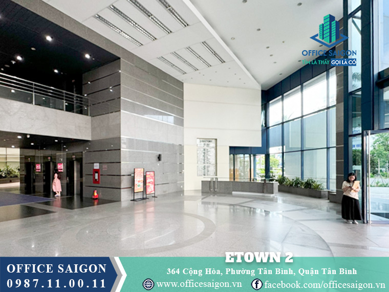 Lễ tân toà nhà Etown 2 Building quận Tân Bình