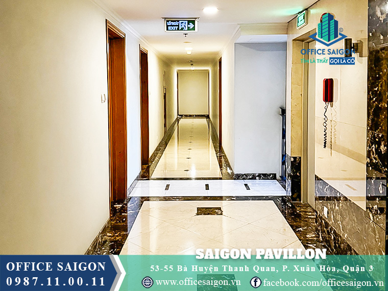 Sảnh thang máy tòa nhà Saigon Pavillon Bà Huyện Thanh Quan