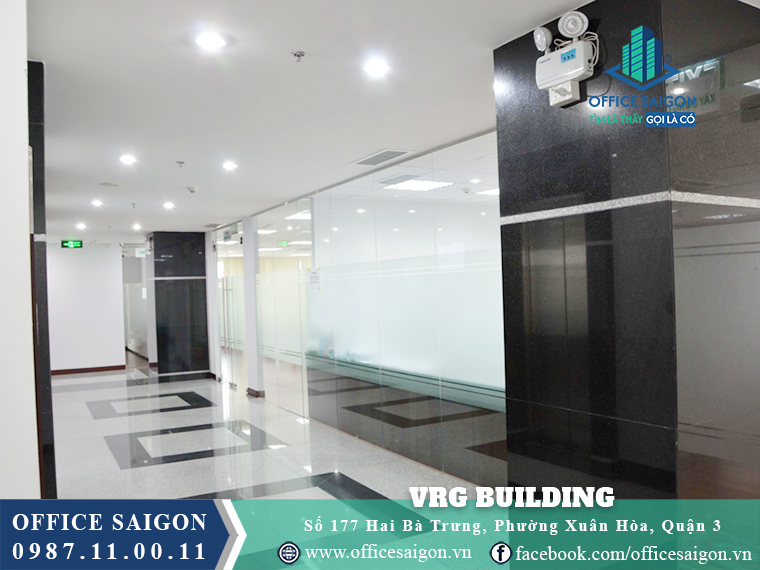 Sảnh thang máy toà nhà VRG Building Hai Bà Trưng