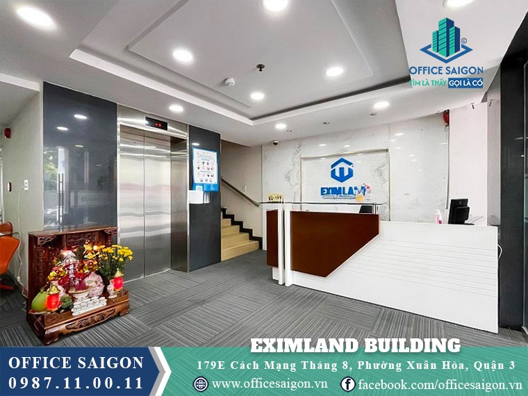 Lễ tân toà nhà Eximland Building CMT8
