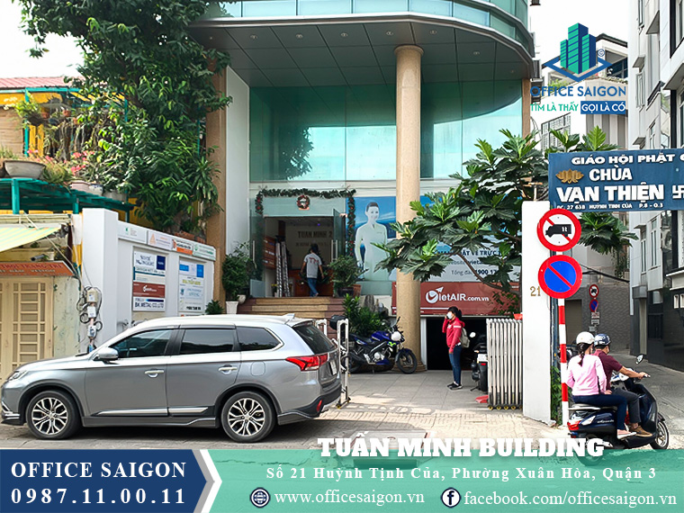 Mặt tiền toà nhà Tuấn Minh Building Huỳnh Tịnh Của