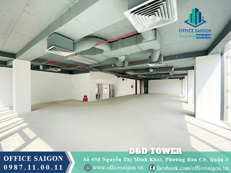 Diện tích cho thuê tòa nhà D&D Tower Nguyễn Thị Minh Khai