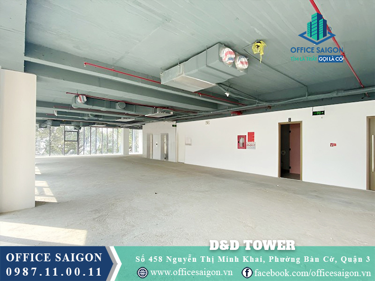 Diện tích cho thuê tòa nhà D&D Tower Nguyễn Thị Minh Khai